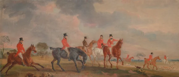 The Quorn Hunt- a Sketch of the Artist and his Friends Moving Off